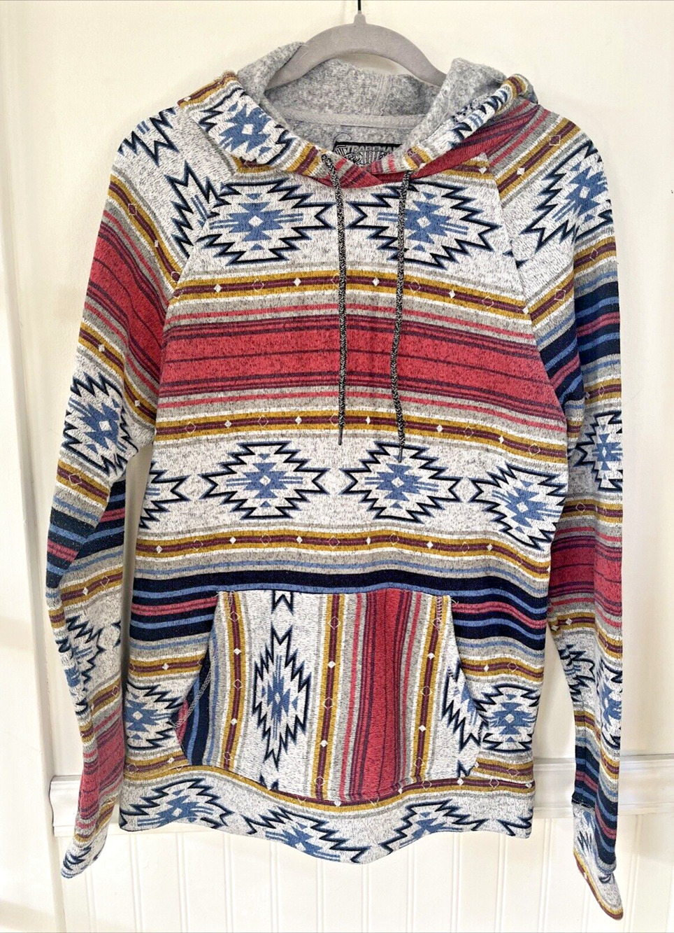 Trademark Brooklyn Cloth Aztec Southwest Fleece Pullover Sweater Hoodie SZ M